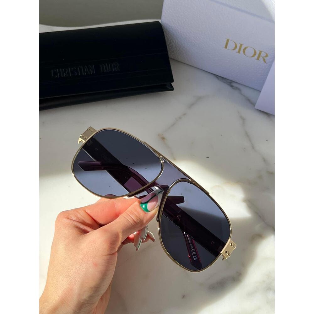 NEW Dior Signature A3U Aviator Oversized Sunglasses Blue - Picture 7 of 9